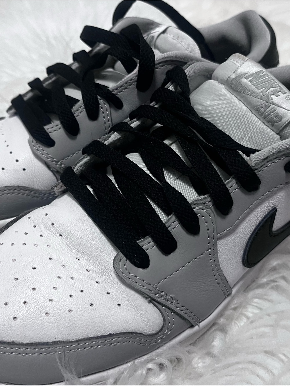 Nike Low Top Sneakers in White, Gray and Black
